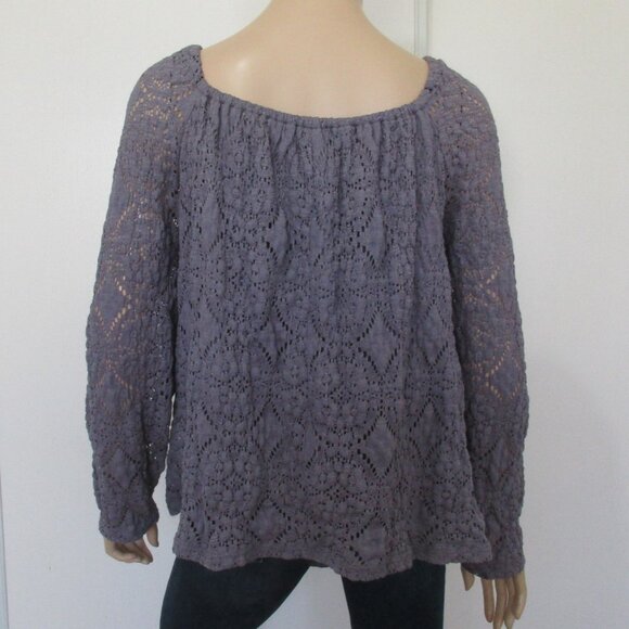 🌸SOLD🌸 MAURICES Top Size 1X Purple Lace Blouse - Picture 9 of 13